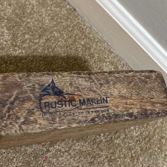 Rustic Marlin Decorative Wooden Block Massachusetts with heart - Picture 3 of 4